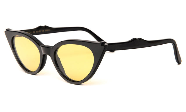 Isabella Sunglasses side view in Black with Honey Flat See Through