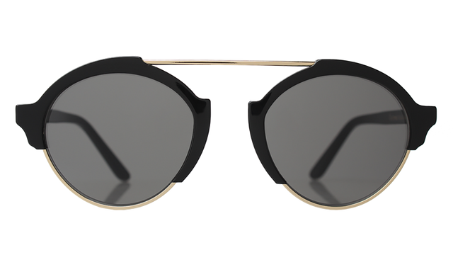 Milan III Sunglasses front view in Black with Grey