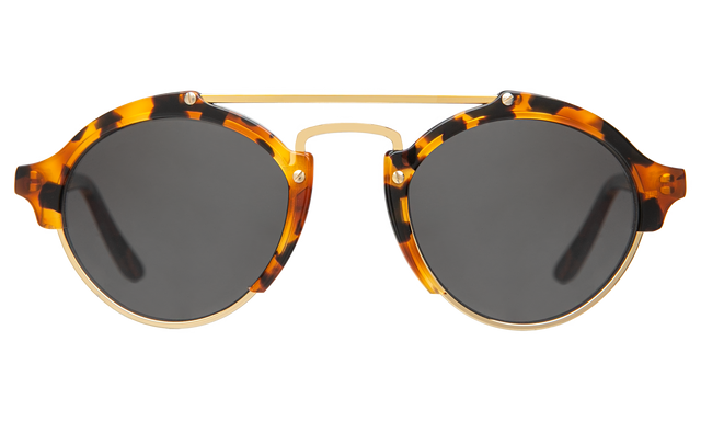Milan Sunglasses front view in Light Tortoise with Grey