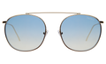 Front view of Mykonos II Sunglasses in Gold/Blue Flat Gradient See Through