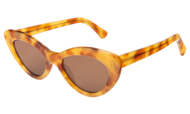 Pamela Sunglasses side view in Amber / Brown Flat