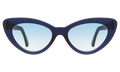 Front view of Pamela Sunglasses in Navy/Ocean Flat Gradient See Through