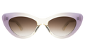 Front view of Pamela Sunglasses in Split Champagne Lilac/Brown Flat Gradient