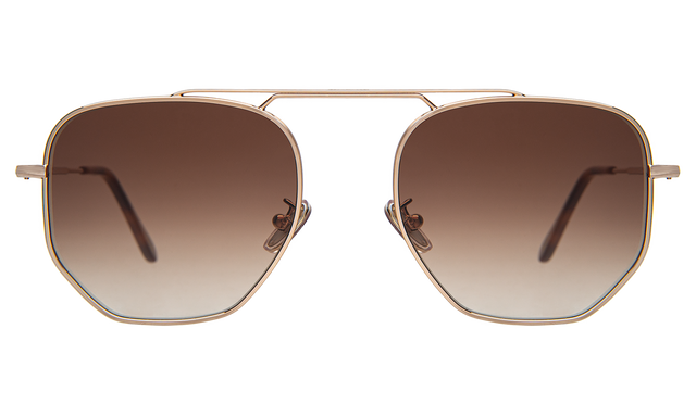 Patmos Sunglasses front view in Rose Gold Brown Flat Gradient