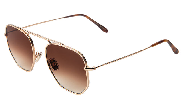 Patmos Sunglasses side view in Rose Gold Brown Flat Gradient