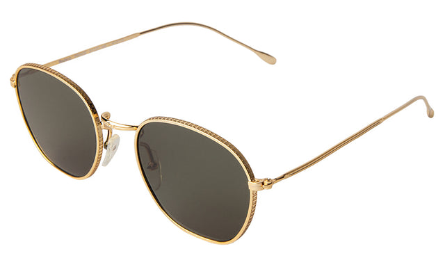 Prince Sunglasses side view in Gold / Olive Flat