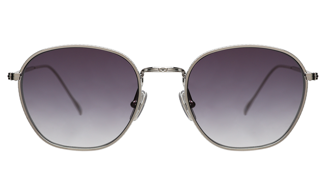 Prince Sunglasses front view in Silver with Grey Flat Gradient
