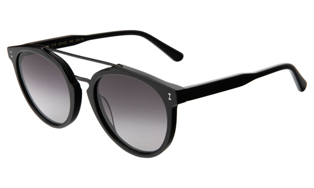 Puglia Sunglasses side view in Black / Grey Flat Gradient