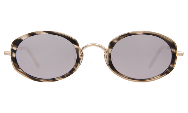 Ravello II Sunglasses front view in Clear Charcoal/Gold w/ Bright Rose Mirror