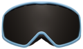 Front view of Ski Goggles in Matte Baby Blue/Grey Polarized