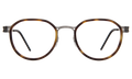 Front view of Tompkins Titanium Optical in Havana/Matte Gunmetal/Optical