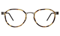 Front view of Tompkins Titanium Optical in Tortoise/Matte Silver/Optical