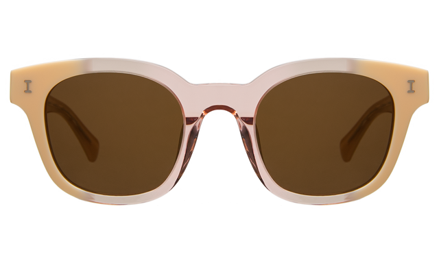 Vail Sunglasses front view in Strawberry Cream with Brown Flat