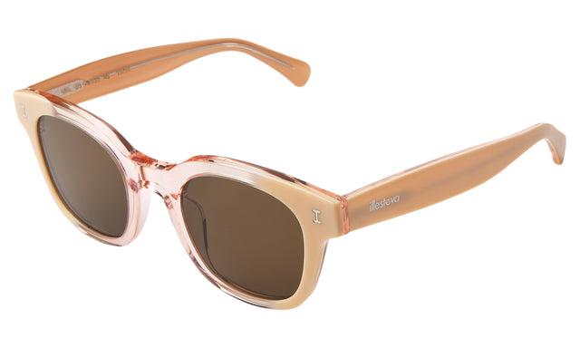 Vail Sunglasses side view in Strawberry Cream / Brown Flat