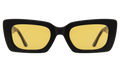 Front view of Wilson Sunglasses in Black/Honey Flat See Through