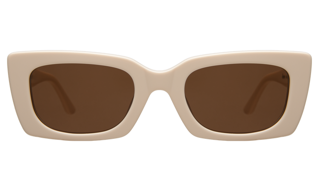 Wilson Sunglasses front view in Cream with Brown Flat