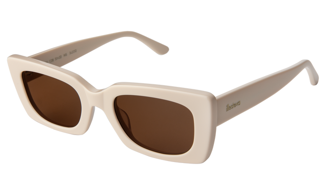 Wilson Sunglasses side view in Cream / Brown Flat
