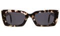 Front view of Wilson Sunglasses in White Tortoise/Grey Flat