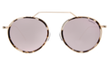 Front view of Wynwood Ace Sunglasses in White Tortoise/Gold/Bright Rose Flat Mirror