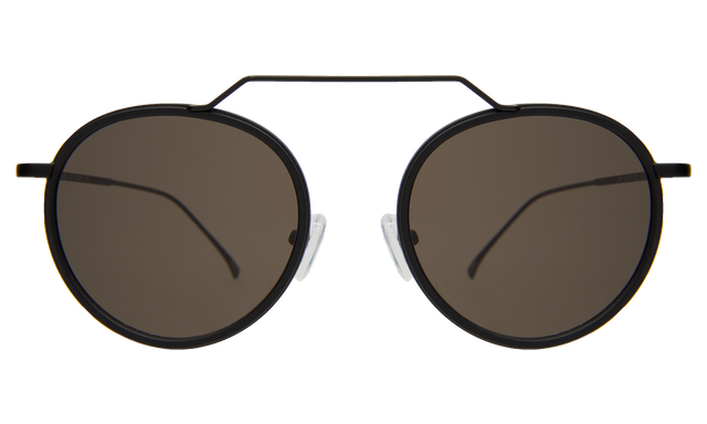 Wynwood Ace Sunglasses front view in Matte Black with Grey Flat