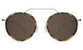 Front view of Wynwood Ace Sunglasses in Tortoise/Silver/Grey Flat
