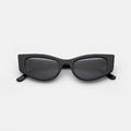 Front view of Alexa Sunglasses in Black/Grey Flat