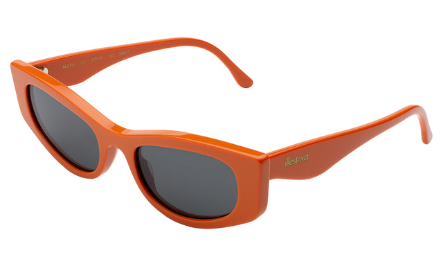 Alexa Sunglasses Side Profile in Aperol / Grey Flat