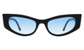 Front view of Alexa Sunglasses in Black/Blue Flat Gradient See Through