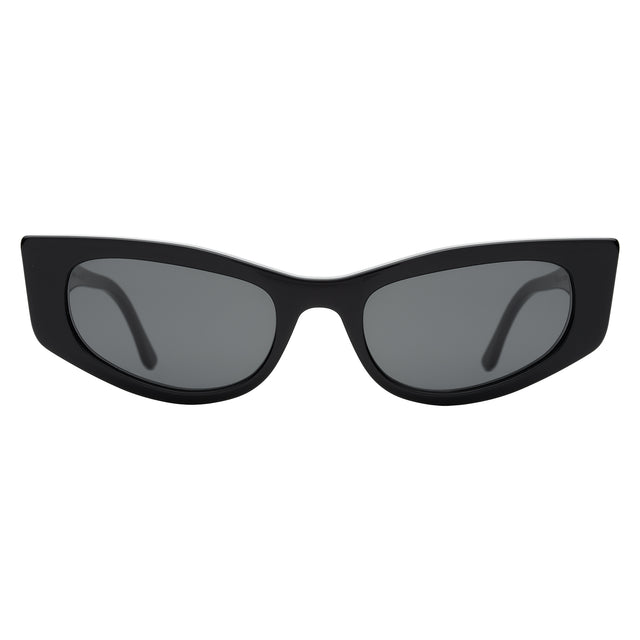 Alexa Sunglasses front view in Black with Grey Flat