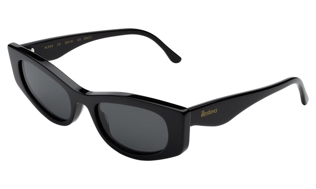 Alexa Sunglasses Side Profile in Black / Grey Flat