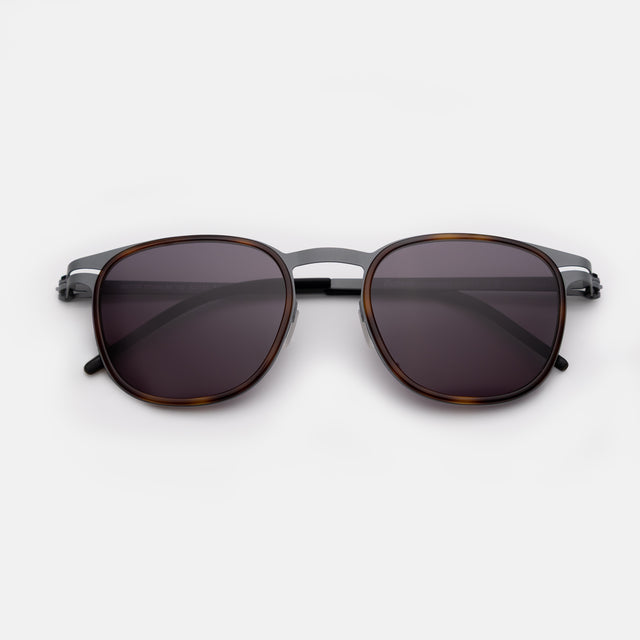 Astor Titanium Sunglasses side view in Havana/Matte Gunmetal / Grey