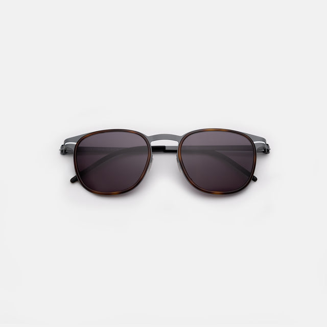 Astor Titanium Sunglasses side view in Havana/Matte Gunmetal / Grey