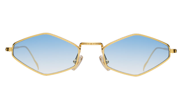 Astoria Sunglasses front view in Gold with Blue Flat Gradient See Through