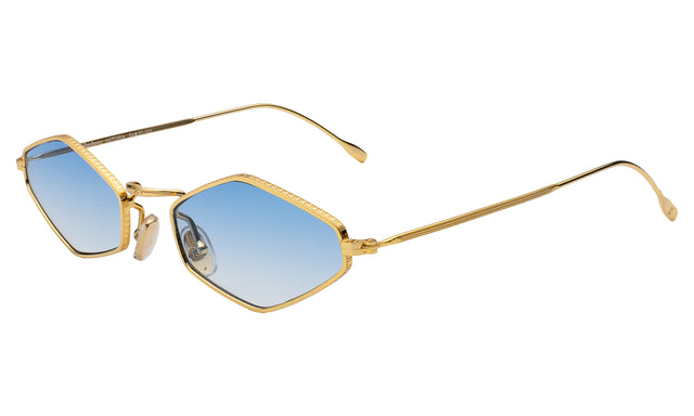 Astoria Sunglasses side view in Gold / Blue Flat Gradient See Through