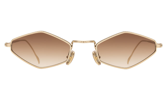 Astoria Sunglasses front view in Rose Gold with Brown Flat Gradient