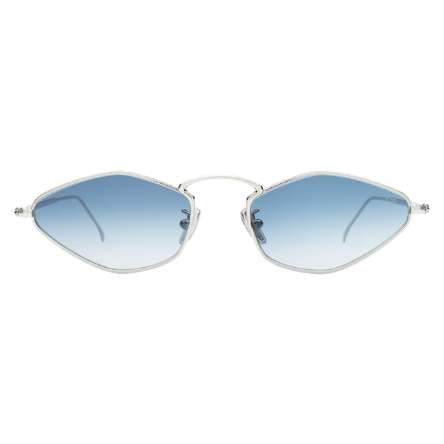 Austria Sunglasses front view in Silver with Midnight Blue Flat Gradient