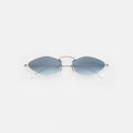 Front view of Austria Sunglasses in Silver/Midnight Blue Flat Gradient