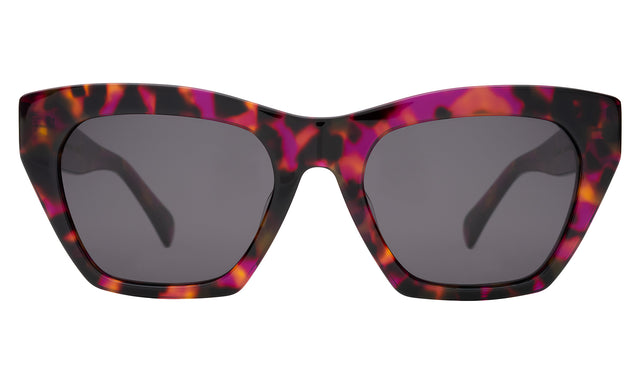 Bali Sunglasses front view in Violet Havana with Grey