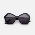 Front view of Barbra 55 Sunglasses in Black/Grey Flat