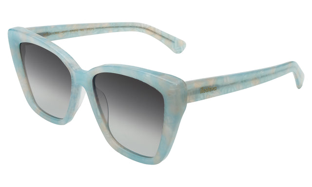 Barcelona Sunglasses side view in Celeste / Grey Flat Gradient