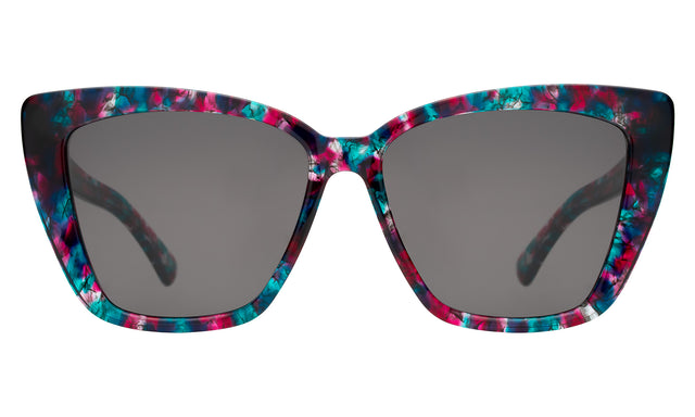 Barcelona Sunglasses front view in Cosmic with Grey Flat