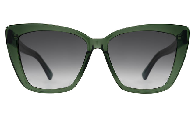 Barcelona Sunglasses front view in Pine with Grey Flat Gradient