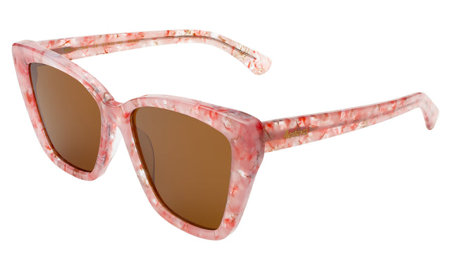 Barcelona Sunglasses side view in Rose Quartz / Brown Flat