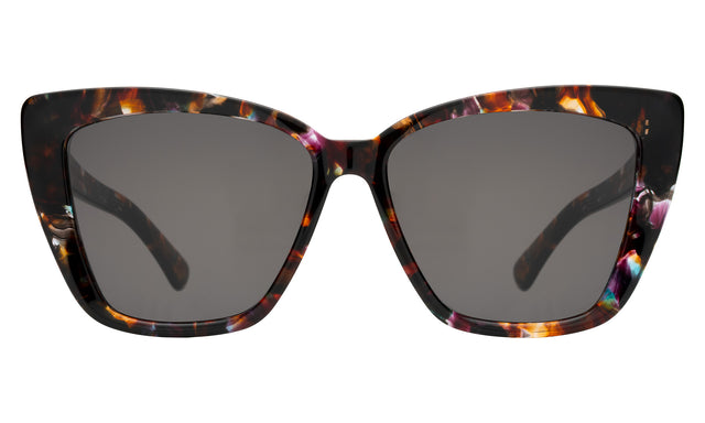 Barcelona Sunglasses front view in Sundae with Grey Flat