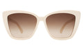 Front view of Barcelona Sunglasses in Cream/Brown Flat Gradient