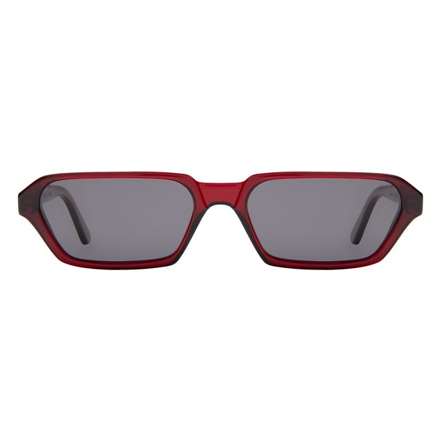 Baxter II Sunglasses front view in Burgundy with Grey
