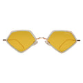 Front view of Beak Ace 53 Sunglasses in Celeste/Rose Gold/Honey Flat See Through