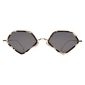 Front view of Beak Ace 53 Sunglasses in White Tortoise/Gold/Grey Flat
