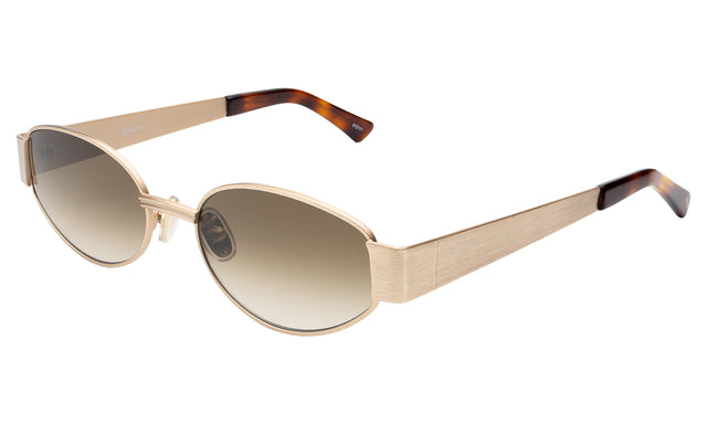 Bellagio Sunglasses Side Profile in Brushed Rose Gold / Taupe Gradient