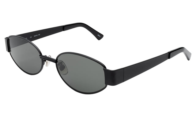 Bellagio Sunglasses Side Profile in Matte Black / Grey